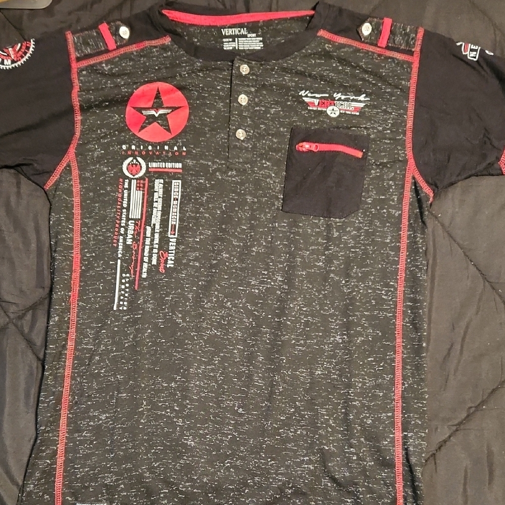 Black and Red Graphic Short Sleeve Tee